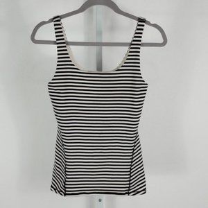 LULULEMON scoop back stripe tank top black Sz 8